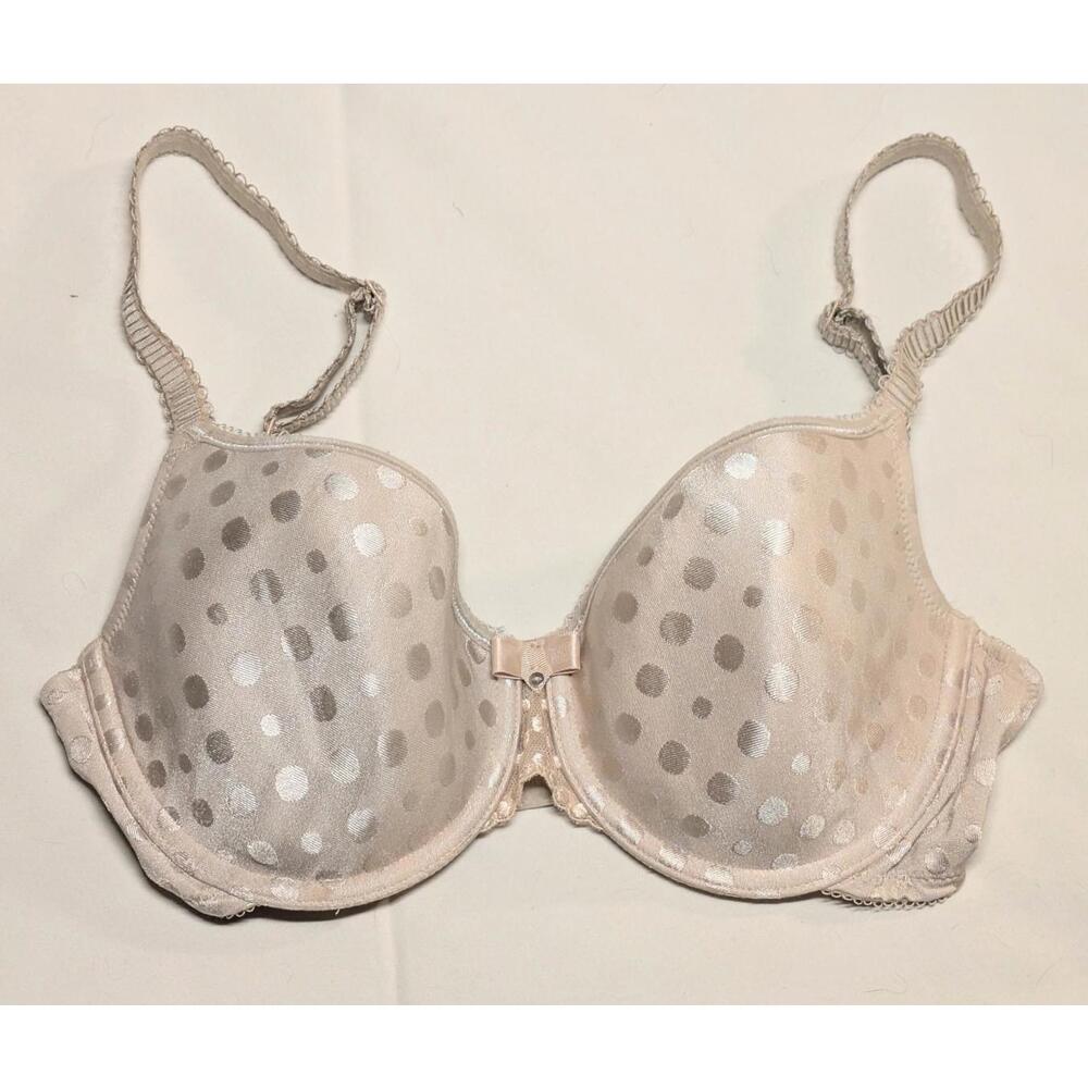 Wacoal 30DD Padded Wired Bra Nude Polka Dots EUC - Picture 4 of 5